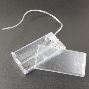 스위치형 투명건전지캡 AA2구 1pcs aco-185 건전지홀더
