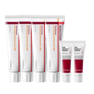 동국제약 마데카크림 타임리버스 50ml 4개 + 더 마데카 크림 15ml 2개 / 대용량 나이아신아마이드 판테놀 시카 병풀 크림 민감성 피부 진정 수분에 도움