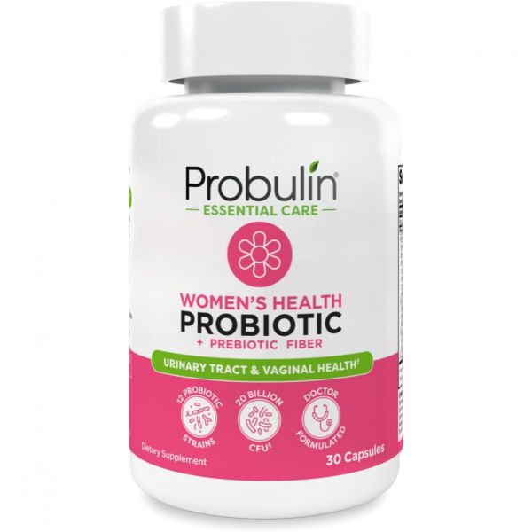 <b>Probulin</b> 갱년기 질유산균 프로불린 여성 건강 프로바이오틱스 + 질 장 및 면역 건강을 위한 <b>프리바이오틱스</b> - 200억 CFU 12가지 균주 비건 캡슐 60개(1팩)  맛없는