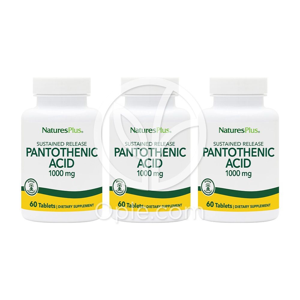 <b>네이처스플러스</b> 판토텐산 1000 mg 비타민 B5 60 타블렛 <b>NaturesPlus</b> 3개