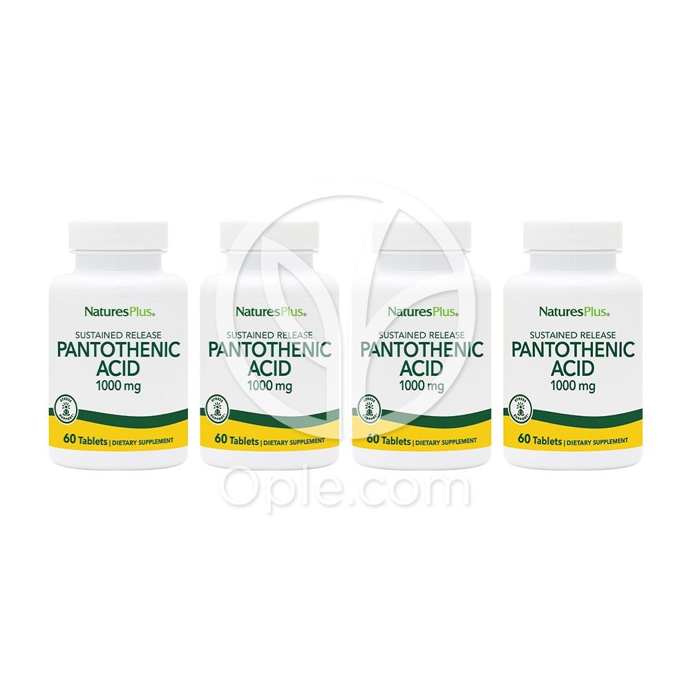 <b>네이처스플러스</b> 판토텐산 1000 mg 비타민 B5 60 타블렛 <b>NaturesPlus</b> 4개