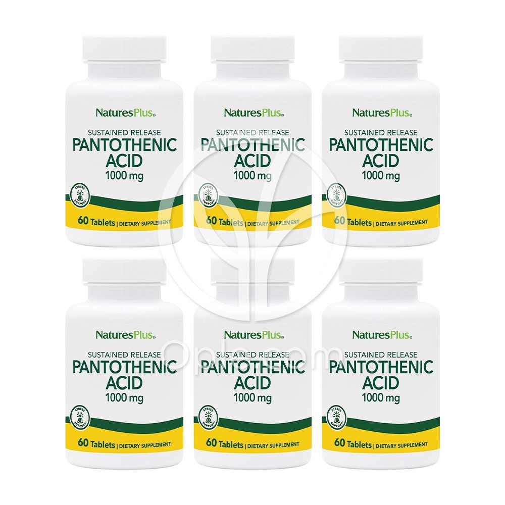 <b>네이처스플러스</b> 판토텐산 1000 mg 비타민 B5 60 타블렛 <b>NaturesPlus</b> 6개