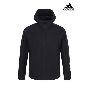 [아디다스]   adidas 삼선 포인트 블랙 후드집업 자켓