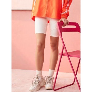 [아디다스]  adidas 여성 화이트 베이직 숏 요가 레깅스