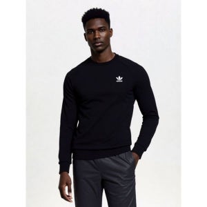 [아디다스]   adidas 블랙 오리지널 로고 라운드 맨투맨 티셔츠