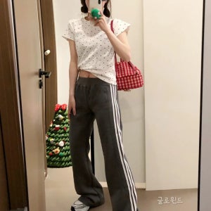 아디다스 아딜레니엄 여성 플레어드 트랙 팬츠 트레이닝 바지 그레이 IV9324
