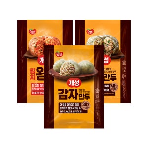 [왕만두덕후] 개성 왕만두 1.2kg + 김치왕만두 1.2kg + 감자만두 1.2kg