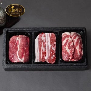 [인정식탁][오늘자연]한돈 돈육 실속 구이세트 1.5kg (오겹살+목살+앞다리살)/팩당 500g_118625 [갤러리아]