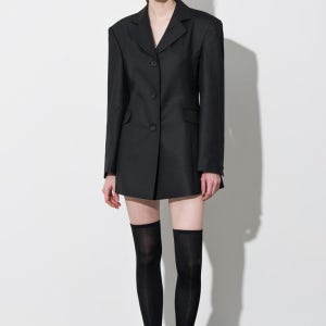 루벤 아워글래스 롱 자켓 - 블랙