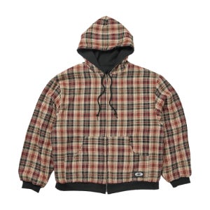 [이알티알] Reversible Hoodie Zip-Up Check Red P00000FM