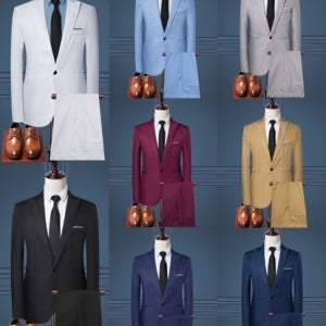 핸썸 싱글버튼 남자 수트 정장세트(자켓+바지) 교복 학생복