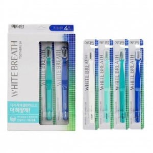 메디안 화이트 브레쓰 칫솔 초미세모 4개입 D