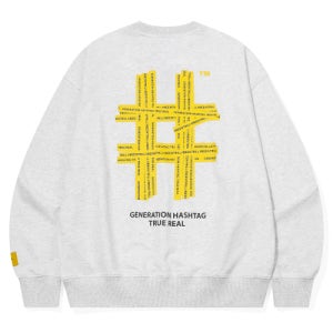 [빈트릴] 옐로우 해시태그 맨투맨(아이스 그레이) BA251RM002IG