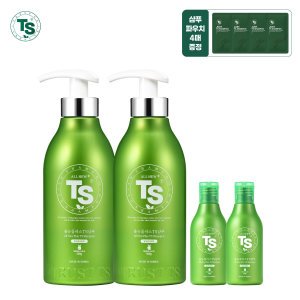 티에스 TS 올뉴플러스 샴푸 총 1224g 패키지 ( 500g2+100g2+저스트샴푸 6g4)