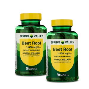 <b>스프링밸리</b> 비트 뿌리 1000mg 90정 2개 Spring Valley Beet Root