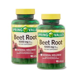 <b>스프링밸리</b> 비트 뿌리 1000mg 90정 2개 Spring Valley Beet Root