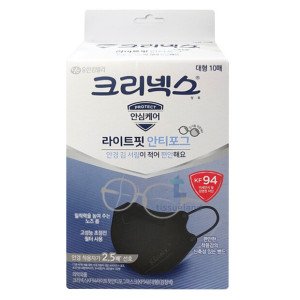 크리넥스 크리넥스 라이트핏 안티포그 KF94 블랙 대형 10매x1개