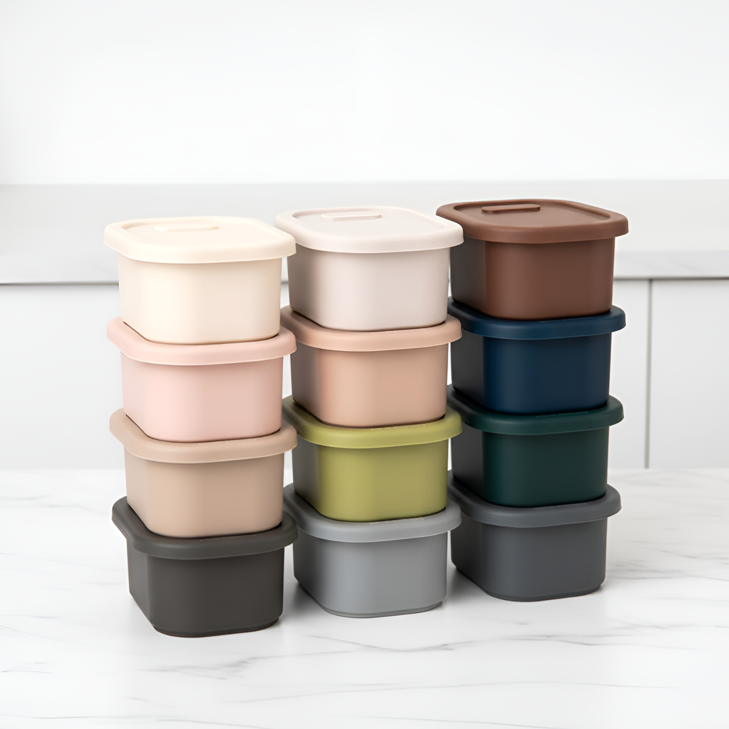 디아르 국내산 플래티넘 실리콘 전자레인지 냉동 밥 보관 용기 밀폐 소분 용기 200ml