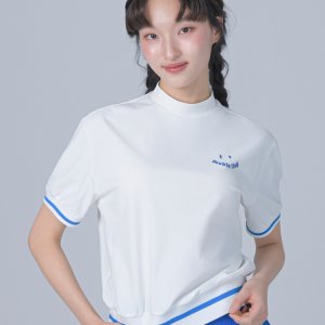 더블플래그 여성 2세대 여성 스마일 그래픽 라인 포인트 썬쉴드 반팔티 DWTS5B312IV