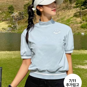 [더블플래그 여성] [7/11 입고예정][2세대] 라이트블루 여성 스마일 라인 포인트 썬쉴드 반팔티 DWTS5B312B1
