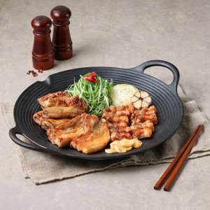 꾸버스 캠핑 무쇠 그리들 28cm 가방 증정 바베큐그릴 주물 불판 구이팬 인덕션