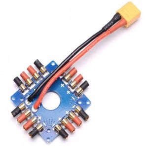 드론용 전원 분배 보드 완성품(8포트, OCTO까지 가능) XT60 전원 케이블과 3.5mm 골드 커넥터 장착