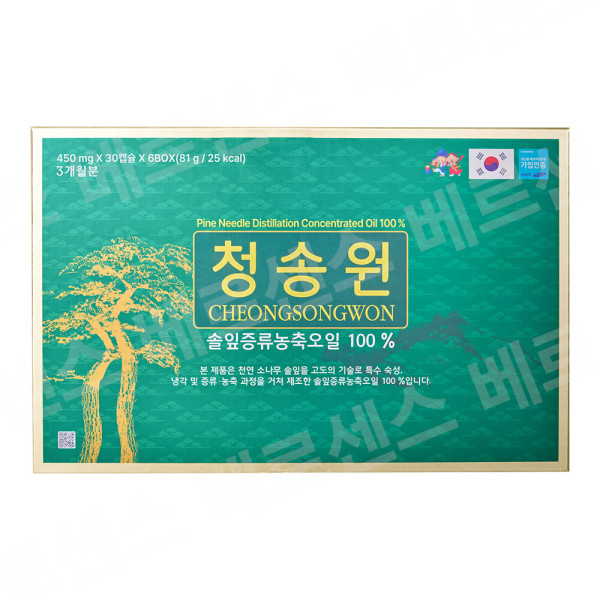 청송원 소나무잎증류농축액100% <b>솔잎증류농축액</b> 180캡슐 + 60캡슐