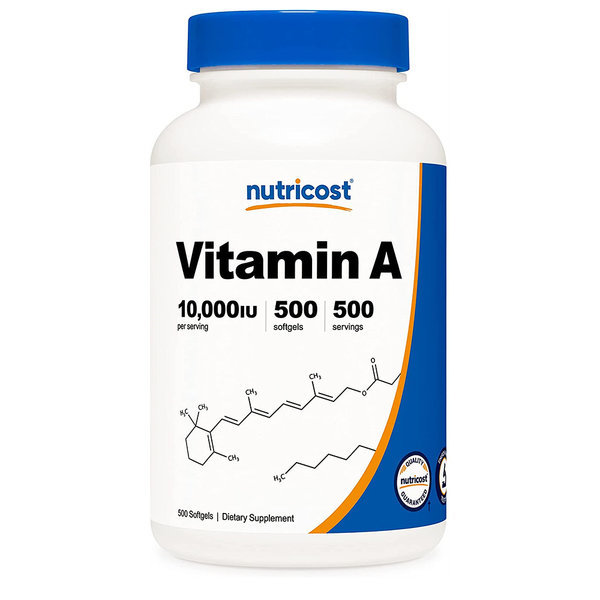 Nutricost <b>비타민</b> A 10000 IU 500캡슐 1개
