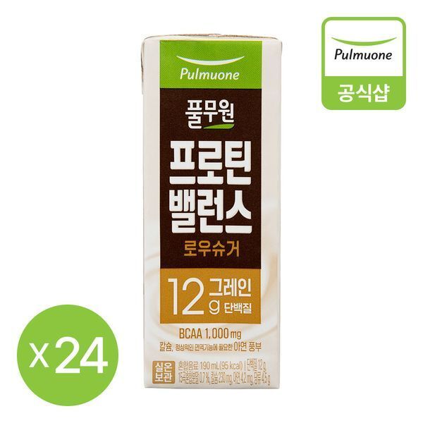 풀무원 <b>풀무원 프로틴</b>밸런스 로우슈거 그레인 190ml 24개