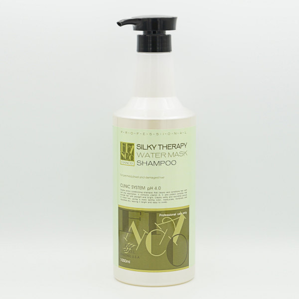 피앙코 실키테라피워터마스크샴푸1000g 산성샴푸 단백질 손상케어 염색모발 <b>파마</b>머리 미용실 lpp트리트먼트 헤어팩