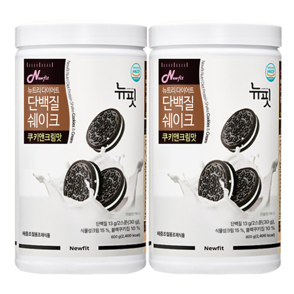 뉴핏 뉴핏 뉴트리 <b>다이어트</b>쉐이크 단백질 쿠키앤크림 2세트