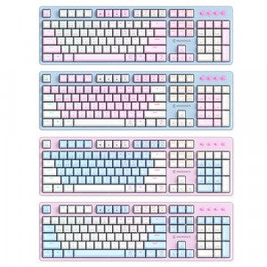 마이크로닉스 MANIC EX580 광축 크리스탈 게이밍 키보드 (파스텔블루, 핑크)