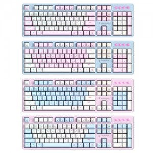 마이크로닉스 MANIC EX580 광축 크리스탈 게이밍 키보드 (파스텔블루, 핑크)