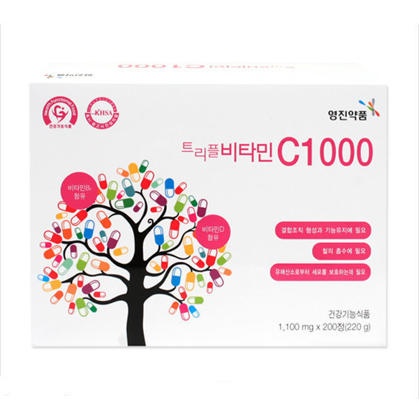 영진약품 트리플 <b>비타민C</b>1000 200정 <b>비타민</b>D B복합