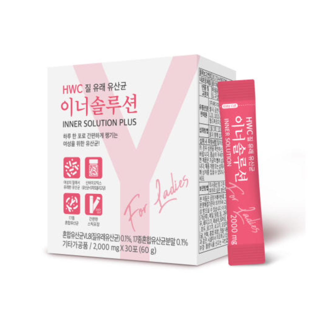 HWC 이너솔루션 질유래유산균 여성유산균, 60g, 4박스