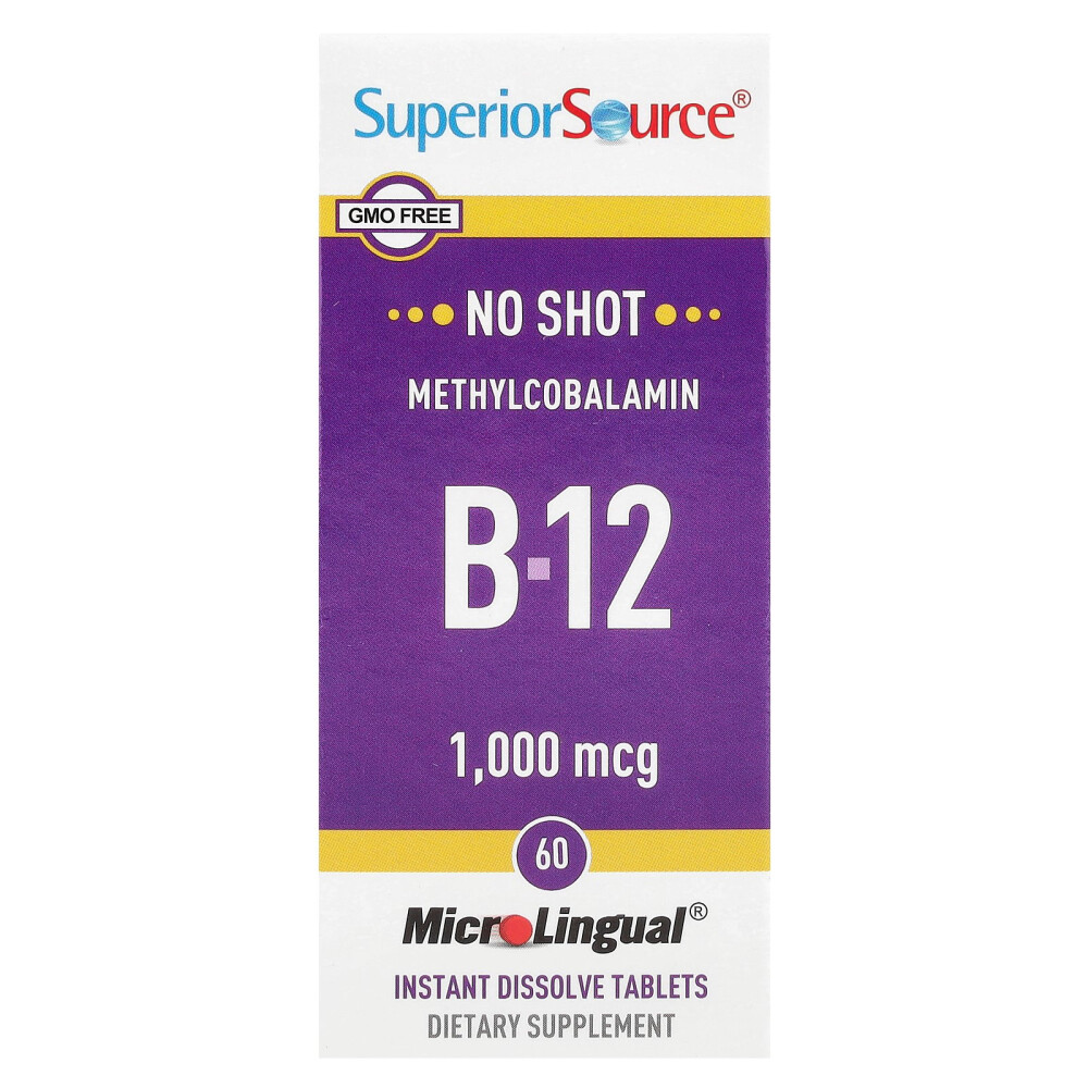 <b>슈페리어소스</b> 메틸코발라민 B-12 1000mcg MicroLingual 빠른 용해 정제 60정  1개