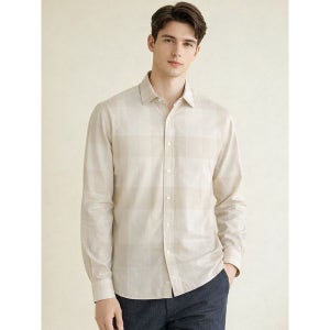 [닥스] 베이지 체크 면 긴팔캐주얼셔츠 DMSH2BS31I2