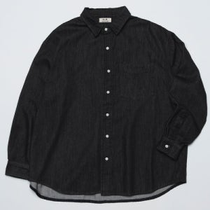 [굿라이프웍스] 오버사이즈 워시드 데님셔츠 블랙 22FWGS01BK