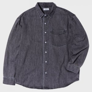 [굿라이프웍스] 오버사이즈 워시드 데님셔츠 워시드블랙 22FWGS01GR
