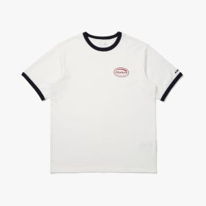 [디아도라] 위켄드 링거 반팔 티셔츠 OFF WHITE D5121LRS23OWH