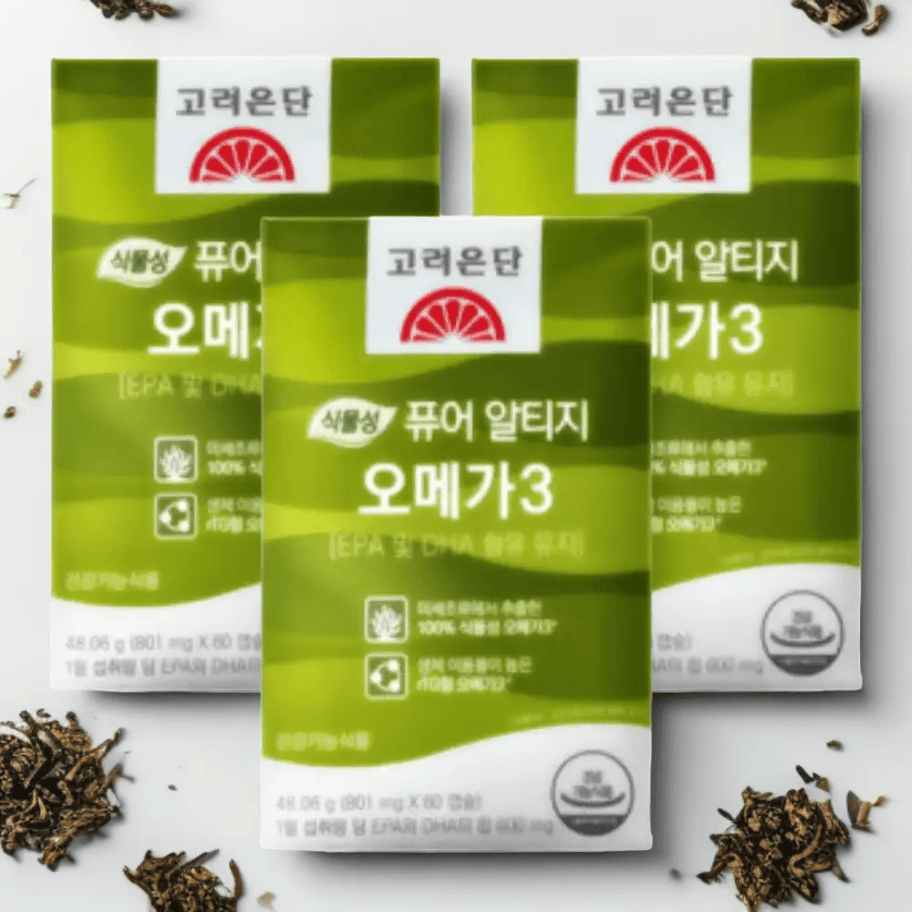 <b>고려은단</b> <b>고려은단</b>오메가3 식물성 퓨어 rTG 801mg X 60캡슐 3개 6개월분  60정