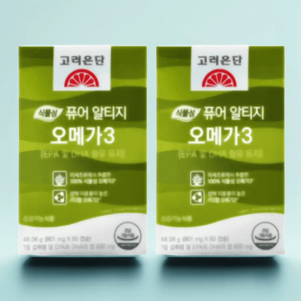 <b>고려은단</b> <b>고려은단</b>오메가3 식물성 퓨어 rTG 801mg X 60캡슐 2개 4개월분  60정