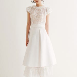 가니송 Bridal Twist Puff Two-Piece Dress_White