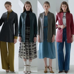 헤스티지 여성 램스킨 블루종 가죽코트