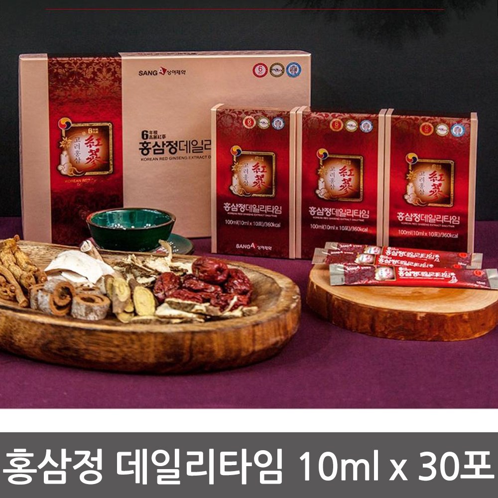 <b>홍삼정 데일리타임</b> 1ml x 30포 <b>6년근 고려</b> 홍삼 스틱  300ml  2개