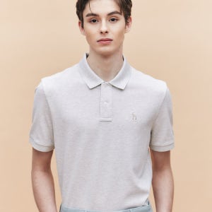 [헤지스 남성] [링클프리] 라이트베이지 반팔 피케 티셔츠 HZTS5B403I1