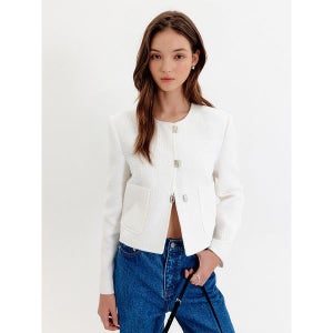 [룩캐스트] 엘라 트위드 자켓_아이보리 / ELLA TWEED JACKET_IVORY