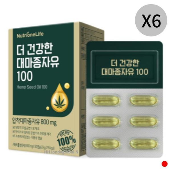 [기타] 뉴트리원 더 건강한 대마종자유 100 식물성 30캡슐 X6