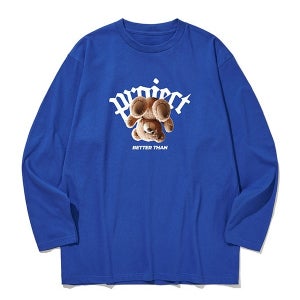 btls09 과연 곰이 귀여울까 그래픽 로고 긴팔티셔츠