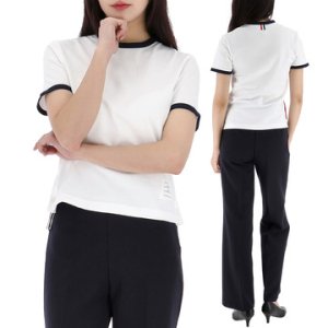 구템즈 25SS 톰브라운 RWB 트리밍 링거 반팔 티셔츠 FJS075A 00042 100 FJS075A 00042 100